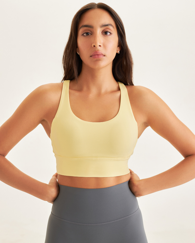 SCULPT CROSS BACK SPORTS BRA - Butter Yellow / XS-S