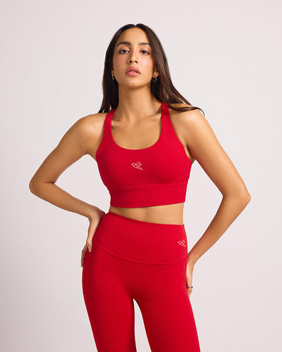 SCULPT CROSS BACK SPORTS BRA - Red / XS-S